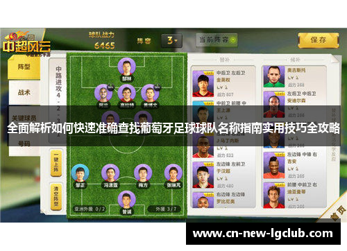 全面解析如何快速准确查找葡萄牙足球球队名称指南实用技巧全攻略